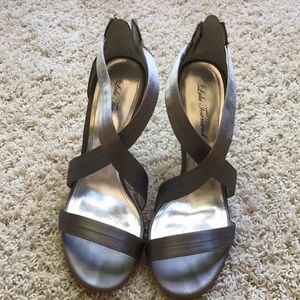 Silver Wrap Strap Heels